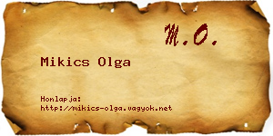 Mikics Olga névjegykártya