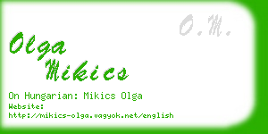 olga mikics business card